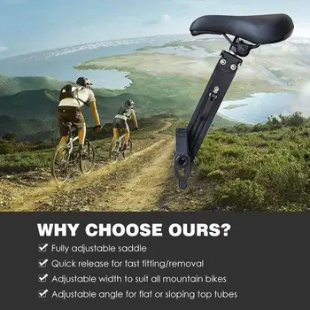 

Newly Kids Bike Seat Front Mounted Bicycle Seats Detachable Mountain Bike Kids Seat Black BN99