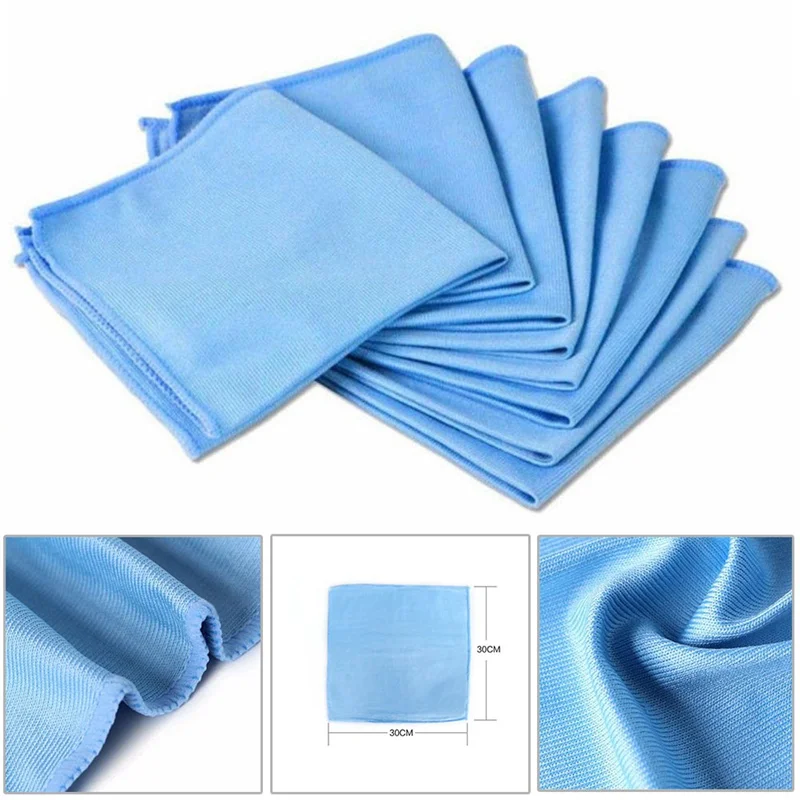 

1Pc Car Cleaning Microfiber Glass Towel Cloth Towels Wash Window Polishing Absorbent Windshield Cloth 30cmx30cm