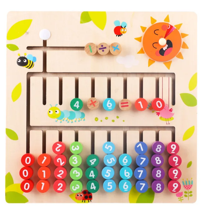 

Wooden Color Hand yi shu Student Movement suan ban Young STUDENT'S Addition And Subtraction Teaching Aids Find a Maze Cognitive
