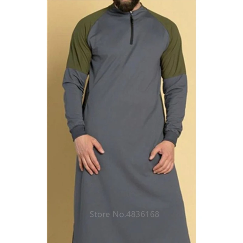 Арабское исламское платье для мужчин juba thebe мусульманский Саудовский Аравийский длинный халат Взрослый мужской Ближний Восток Кафтан Вечернее платье S-3XL - Цвет: Color2