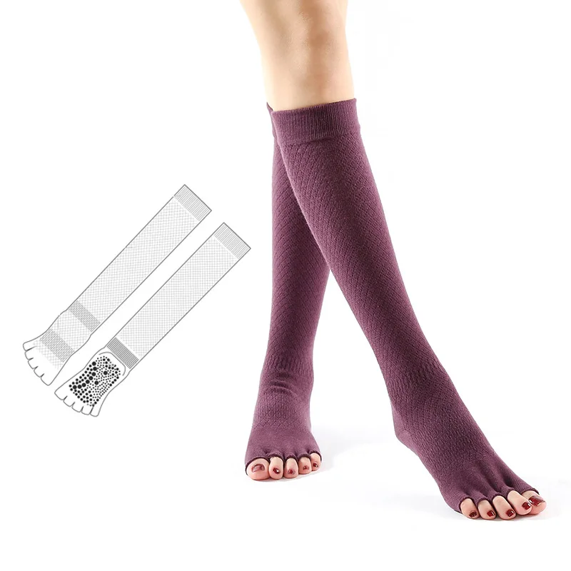 

Yoga Long Tube Five-finger Socks Autumn and Winter Models Over The Knee Sports Non-slip Floor Dance Female High Tube socks