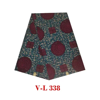 

High Quality Ankara African Wax Dye Printed Cotton Fabric 100%Soft Breathable Real Women Dress For Sewing By The Yards V-L 338