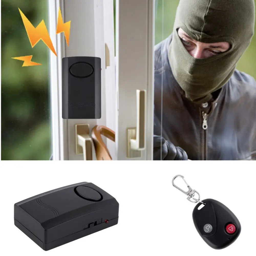 

Wireless Vibration Alarm Home Security Motorcycle Car Door Window Anti-Theft Burglar Detector Sensor 120dB Remote Control