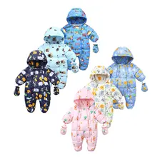 Pelele de bebé de dibujos animados, nuevo Mono de invierno para niños, grueso y cálido