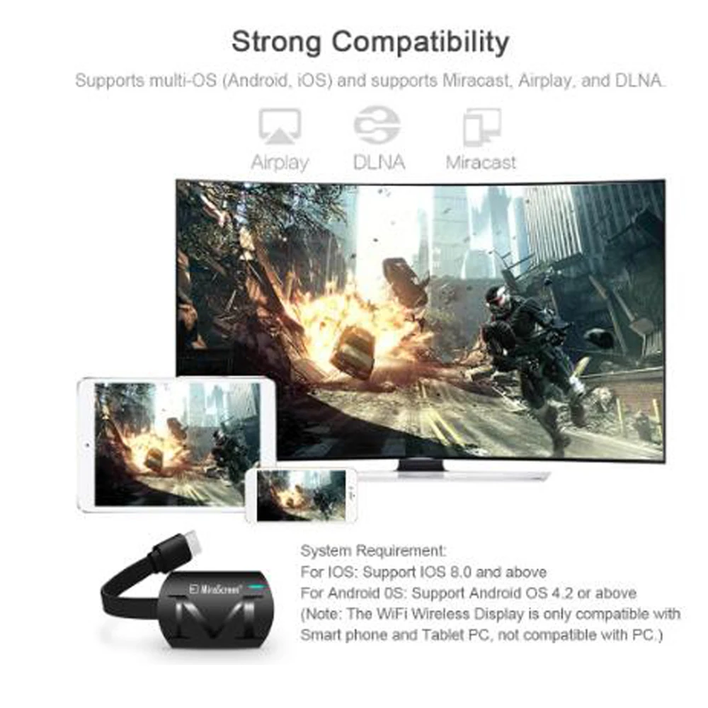 Mira экран G4 Plus 4K беспроводной HDMI Android tv stick Miracast Airplay приемник Wifi ключ зеркальный экран стример литой для IOS