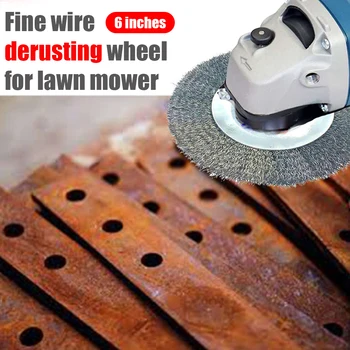

6inch Steel Wire Power Tool Accessories Lawn Mower Trimmer Head Universal Weed Brush Rounded Edge Wheel Cutter Garden Rotating