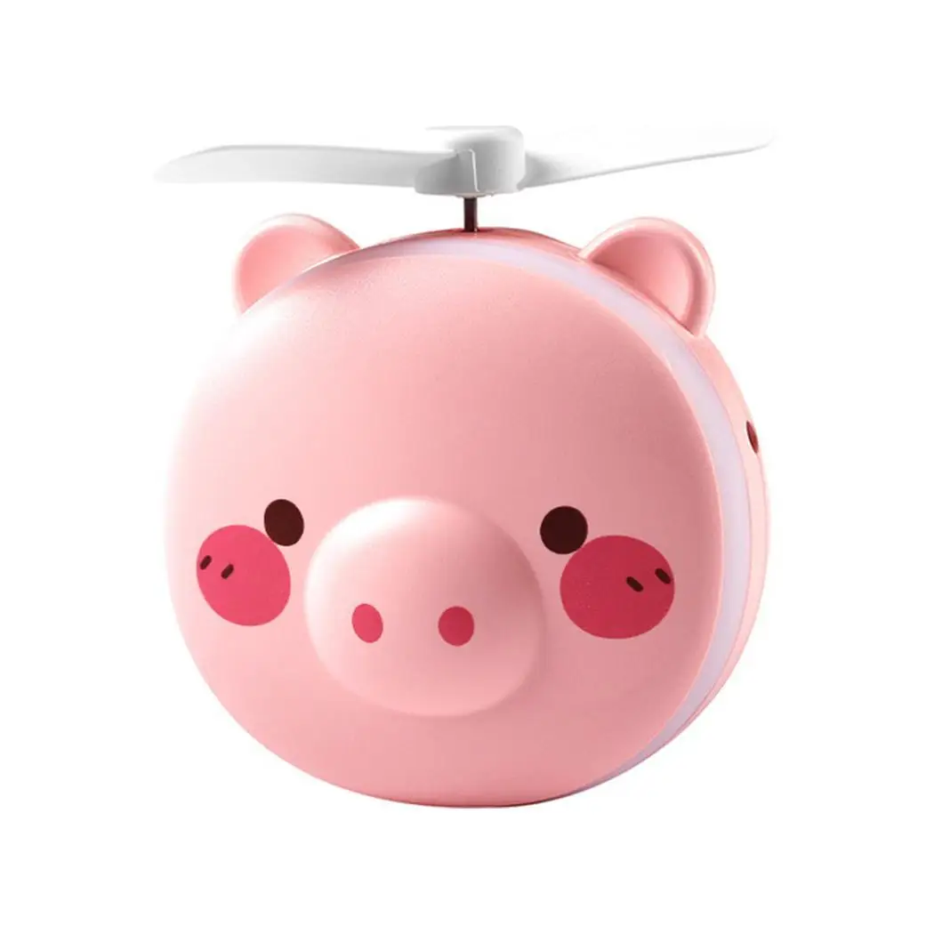 pig round eye Мини многофункциональный 4 в 1 светодиодный заполняющий свет макияж 0,6-3 Вт зеркало маленький вентилятор Ручной Комплект 200 г портативный - Цвет: pig round eye