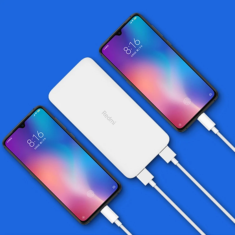 Xiaomi Redmi 10000mAh power Bank Два входа/выхода 18 Вт Быстрая зарядка 5,1 В/2.4A Быстрая Зарядка power bank для телефона