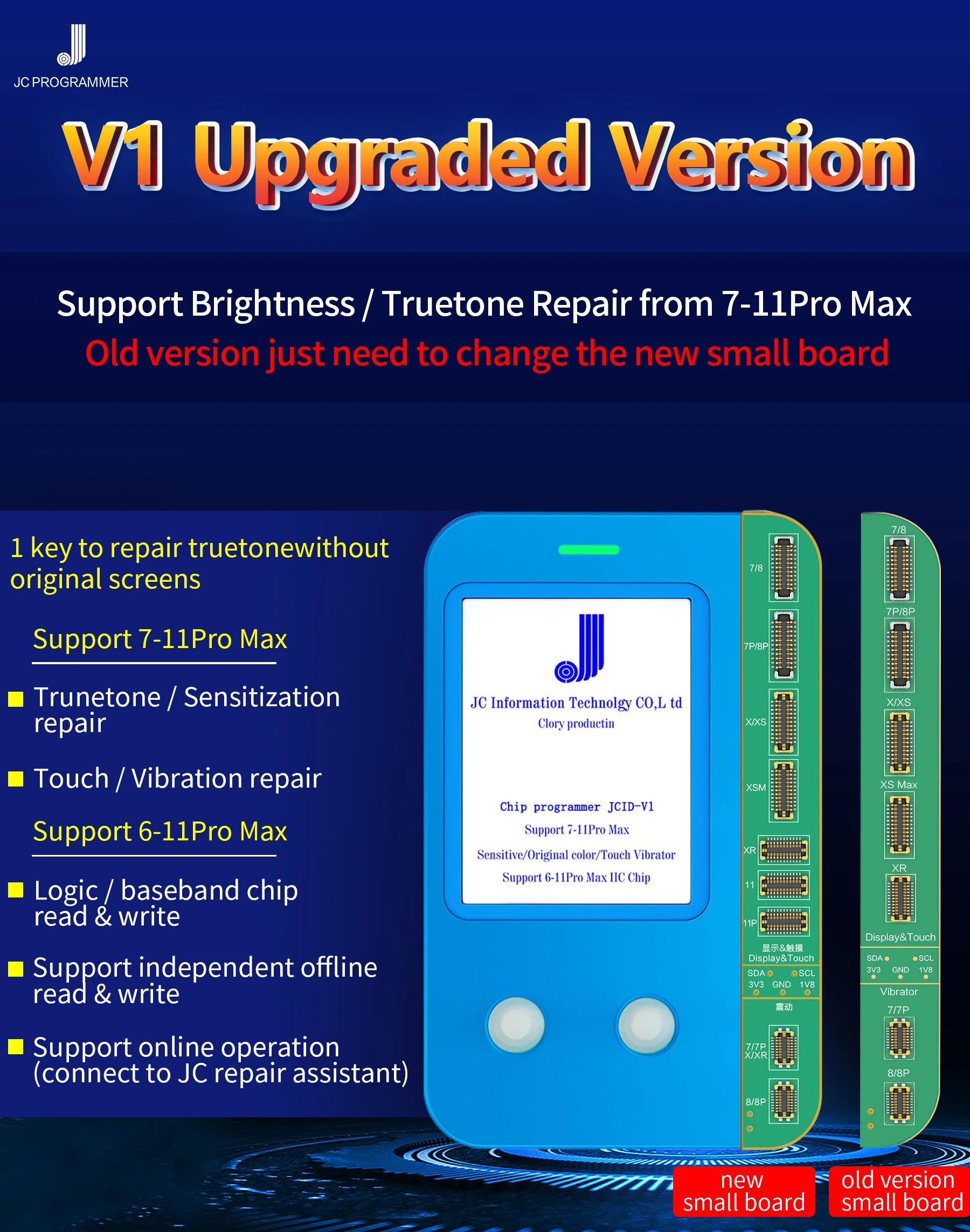 JC V1 сенсорный вибратор для чтения и записи данных 6 7 8 plus XS/XSMAX/XR|Детали аксессуары