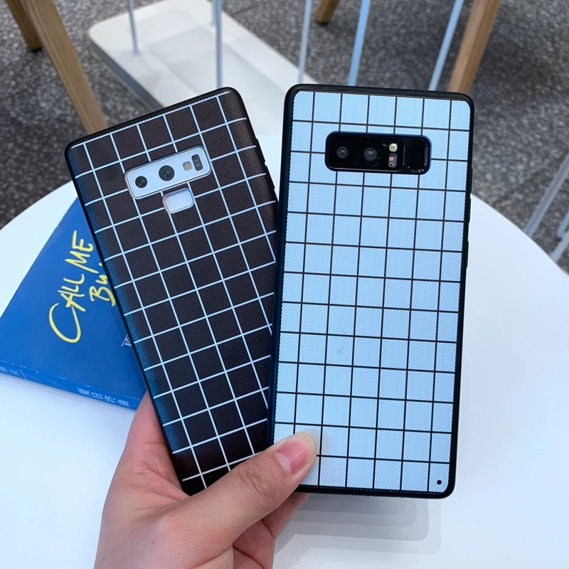 Черно белая клетка чехол для телефона из мягкого силикона ТПУ с рисунком samsung Galaxy