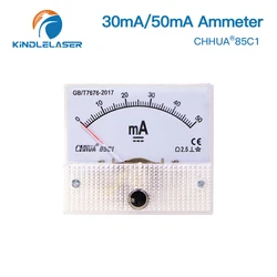 Kindle Laser – ampèremètre analogique 30mA 50mA, CHHUA 85C1 DC 0 30mA 0 50mA, compteur de courant pour Machine de découpe et gravure au Laser CO2 
