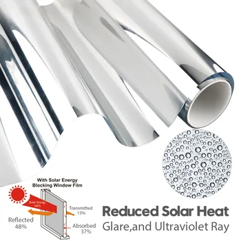 

5 Meter Silver Grey Sun Protection Window Glass Tint Building Blackout Window Film Frosted Self Adhesive Window Film