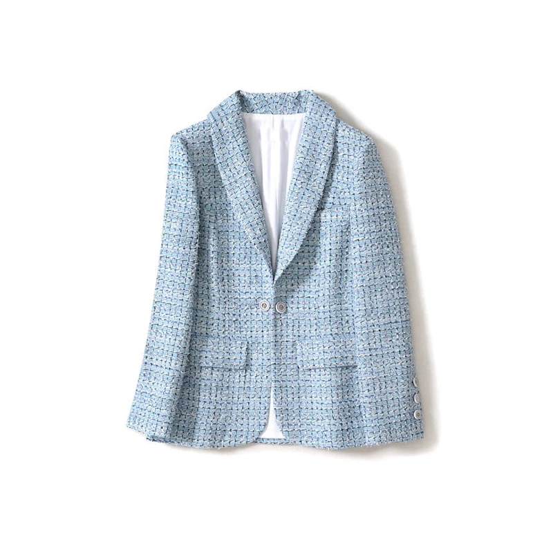 

EXCELLENT 2019 Fall Winter Designer Jacket for Women Shawl Collar Tweed Jacket