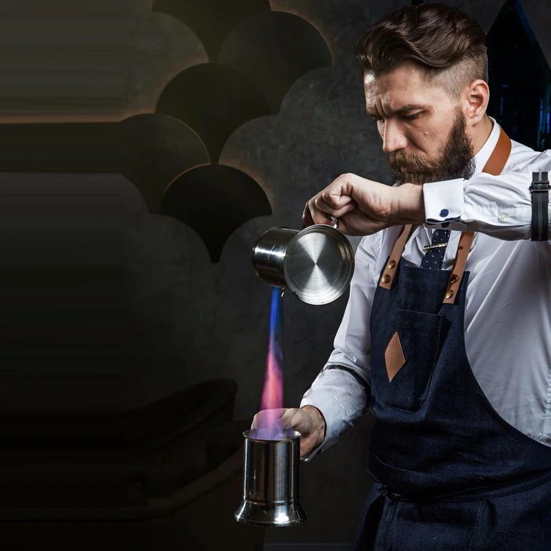 450/560ml Tankard Stein Double Walled Stainless Steel Beer Mug Cocktail Milk Cup Blue Blazer Mug with Handle Bar Bartending Tool
