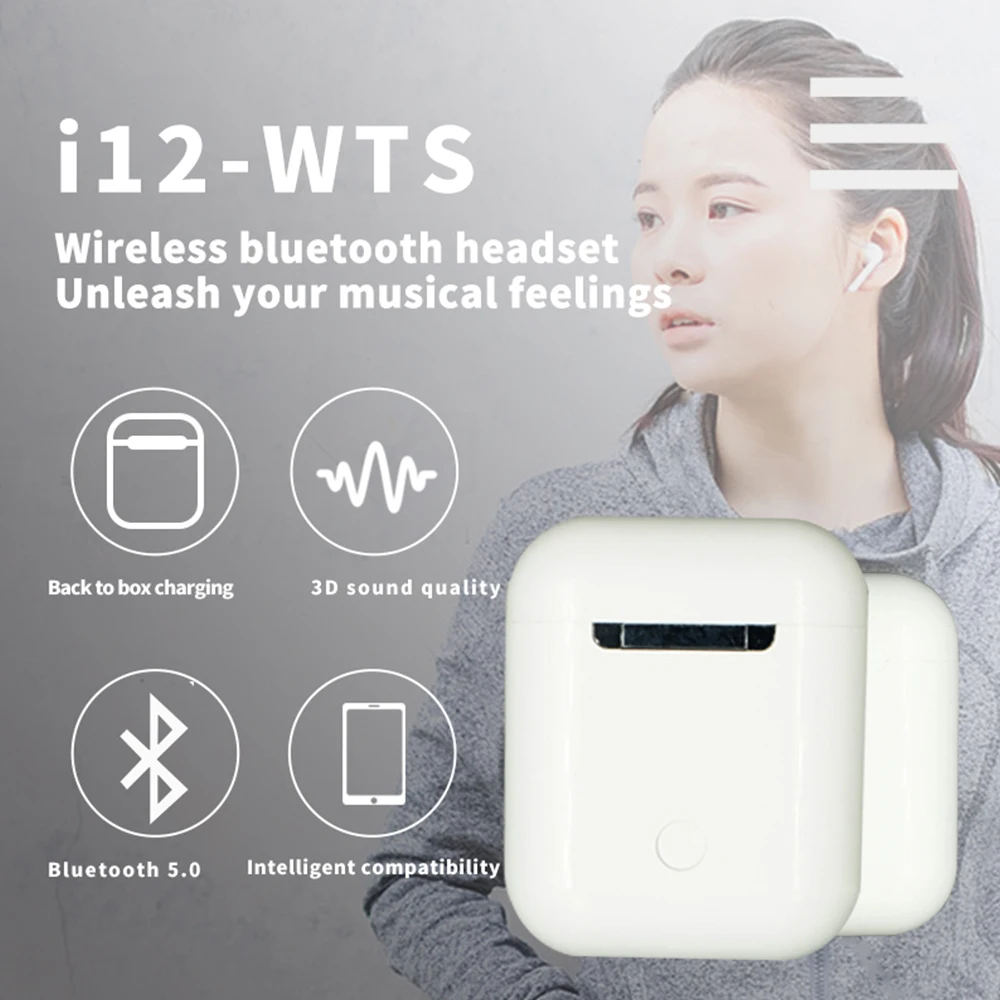 I12 tws матовые Bluetooth наушники беспроводные наушники свободные руки бизнес наушники спортивная Гарнитура Bluetooth Музыкальные наушники