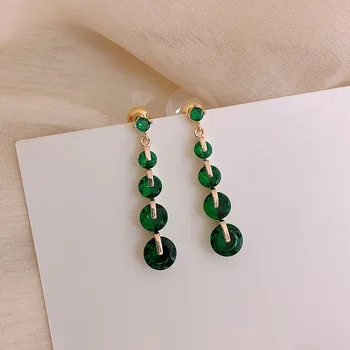

Dominated New contracted Vintage style fine Cubic Zirconia Water Drop Korean earrings joker Long Women Drop earrings 2019