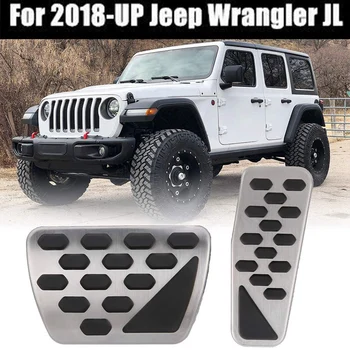 

Gas and Brake Pedal Cover Auto Stainless Steel Foot Pedal Pad Kit Fit for Jeep Wrangler JL Models 2018-2020, 2 PCS
