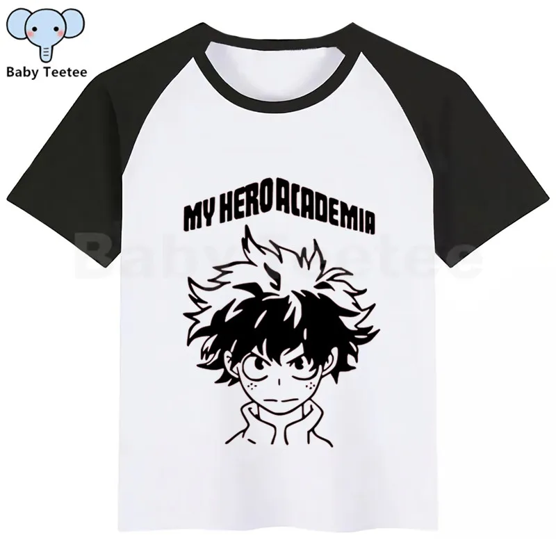 Футболка для маленьких девочек с надписью «My Hero Academy Boku No Hero Academy» Летние повседневные футболки с короткими рукавами для мальчиков детские топы, футболки для девочек