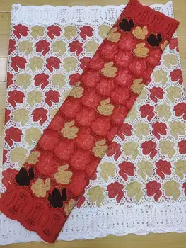 

African French Net Lace Fabric Nigerian Bazin Riche Getzner Embroidery 100% Cotton Lace Fabric For Dress 2.5+2.5Yards/Lot