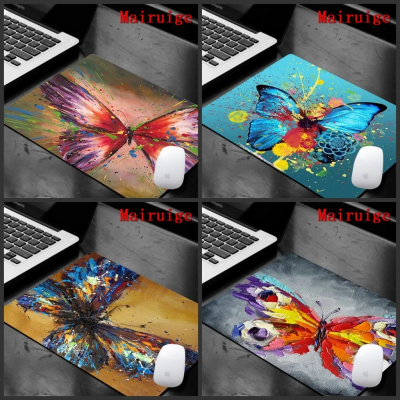 

Mairuige Oil painting style butterfly mouse pad 220X180mm computer big sale cheapest rubber desk keyboard