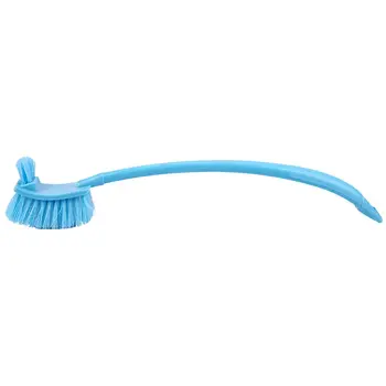 

Promotion! Portable Double Sided Toilet Brush Plastic Long Handle Bathroom Scrub Cleaning Brush Energy Class A blue