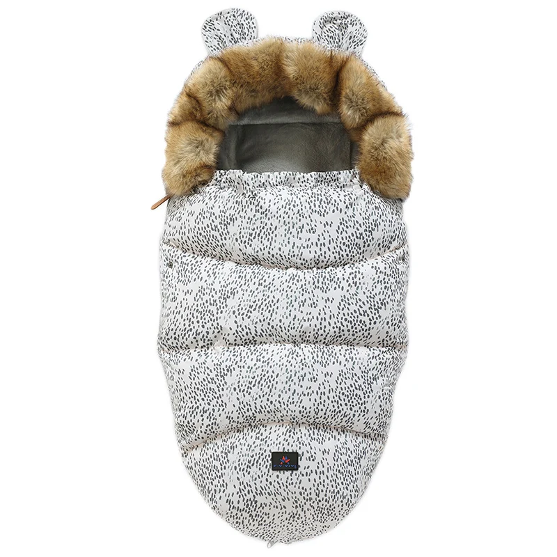 White Fur collar 0-24 м детский спальный мешок для коляски, зимние теплые ветрозащитные утолщенные спальные мешки для младенцев, конверты для инвалидных колясок, Товары для новорожденных - Цвет: White Fur collar