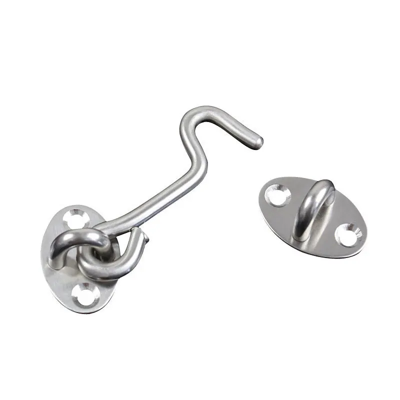 MroMax 2Pcs Cabin Hook and Eye Latch 6 Window Privacy Swivel Hooks  Stainless Steel 150mm Gate Door Latches for Home Cabinet Window Kitchen  Sliding Or