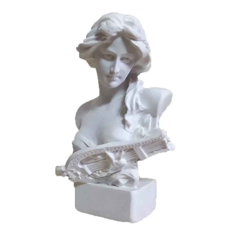 

Nordic David Chopin Brutus Piano Girl Crown Goddess Head Portraits Gypsum Sculpture Living Room Art Decorations X3243