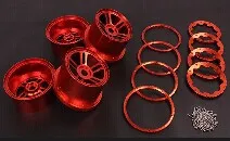 CNC металлическая Ступица колеса Набор для 1/5 Hpi Rovan Kingmotor Mcd Gtb Racing Baja 5b части - Цвет: orange red
