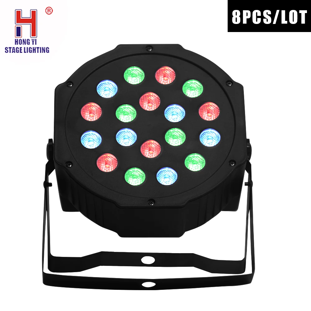 

18x3w RGB par lights DMX controlled sound activated stage Effect lighting for dj home party festival 8pcs/lot