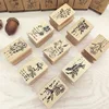 Vintage Stamps Wooden Rubber Stamps With Flower Animal For Letters Diary Craft Scrapbooking ► Photo 1/6