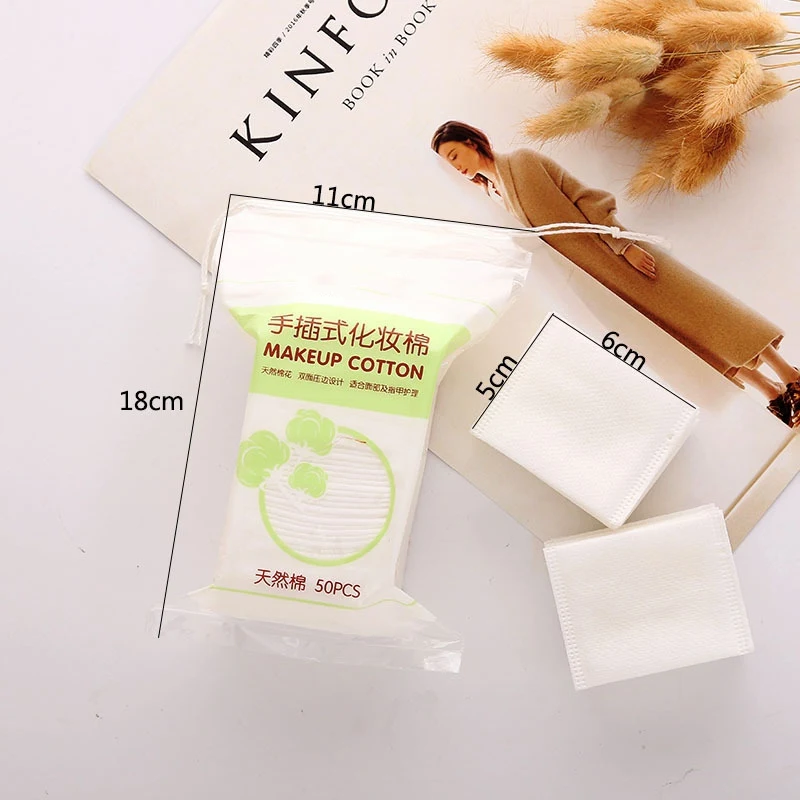 50 шт. ватные накладки утолщенные прессованные края для снятия макияжа тканевые вставленные вручную хлопковые накладки