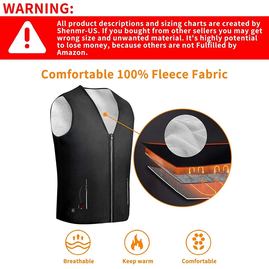 Men Vest Warmer Winter Unisex USB Electric Heating Clothes Massage Smart Warm Sleeveless Vest For Outdoor Sports#40