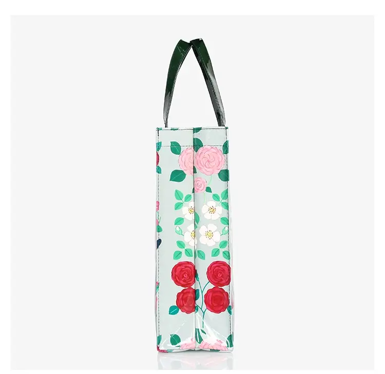 London Style PVC Reusable Shopping Purses Large Eco Friendly Flower Women's Tote Shopper Bag Summer Waterproof Beach Handbag