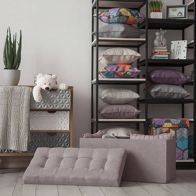 Delhi-Poof Folding Large Delicatex Cocoa Multi-function Storage Box with Lid Organizer Comfortable Ottoman for Children Footrest Fabric Small Chair Living Room Hallway Furniture Tabouret free shipping pu foot square stool with storage space living room ottoman children stool kids storage box footrest