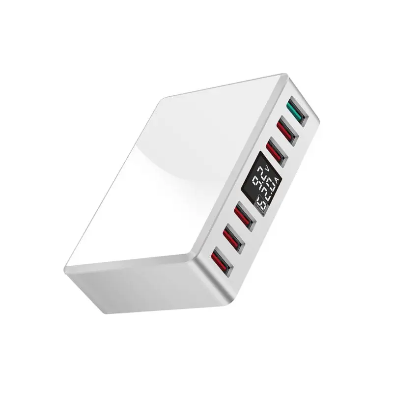 6 портов QC3.0, умное USB зарядное устройство, быстрая зарядная станция, подставка, док-концентратор с ЖК-дисплеем для умных мобильных телефонов, AU, EU, US, UK Plug