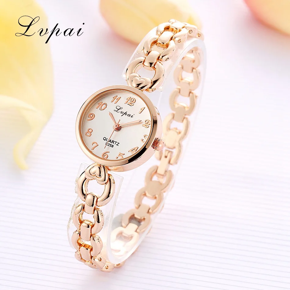 Lvpai-Reloj de pulsera informal de lujo para mujer, pulsera con correa de flores, reloj de cuarzo elegante, regalo, nuevo - Imagen 3