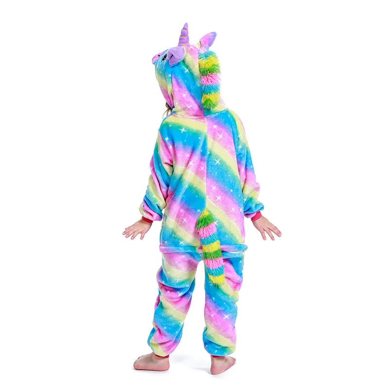 JYBIENBB Kigurumi Onesie Kids Unicorn Pajamas For Children Animal Cartoon Sleepers Baby Costume Winter Boy Girl Licorne Jumspuit