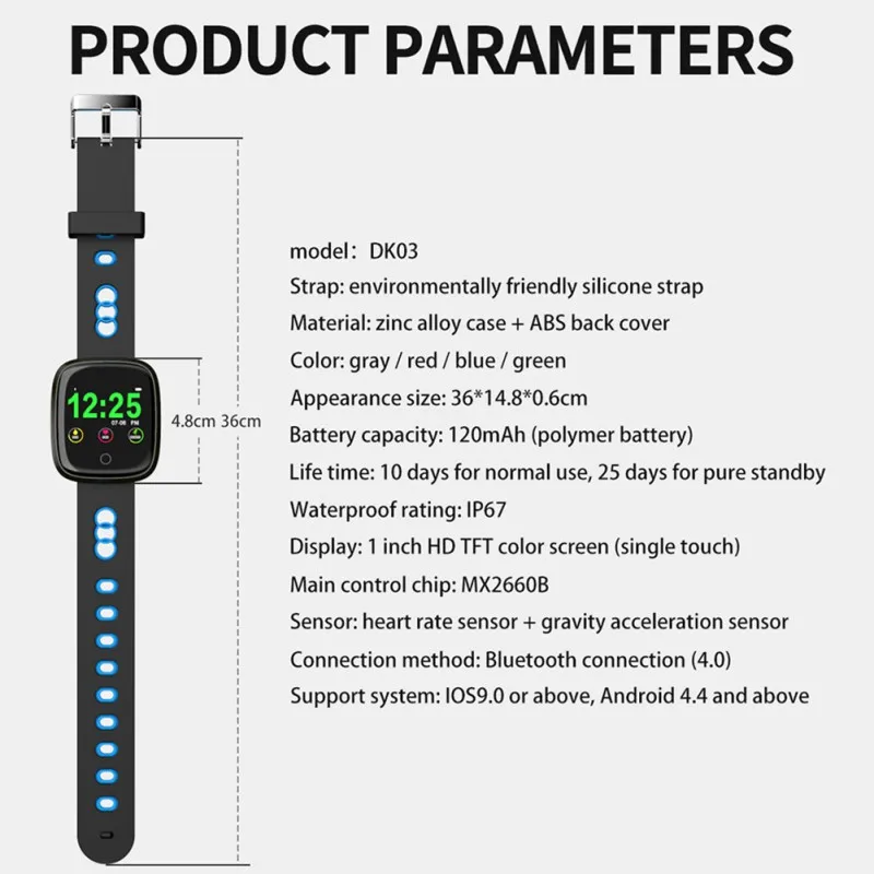 Большой размер экрана полная Презентация Смарт часы цветной экран Smartwatch IP67 Водонепроницаемый Фитнес беговой браслет популярный