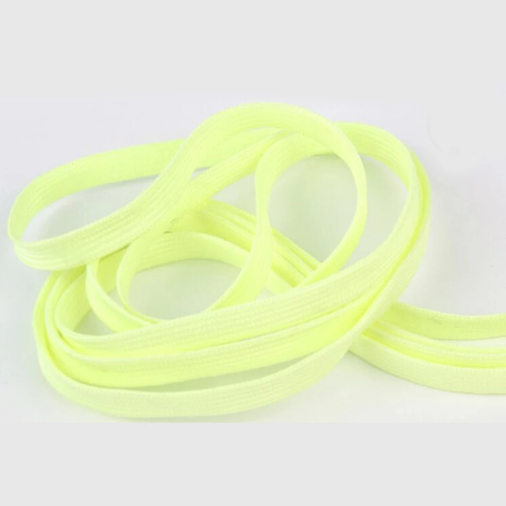 1 пара Спортивные Светящиеся шнурки светится в темноте ночной цвет флуоресцентные шнурки спортивные плоские шнурки горячая распродажа - Цвет: light yellow