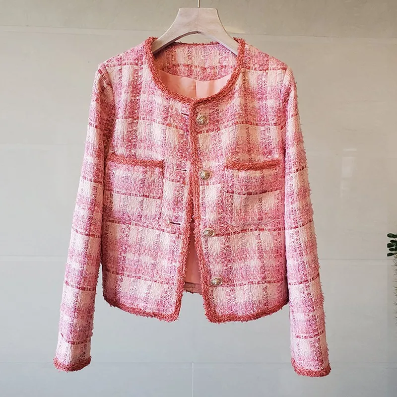 

New Arrival Korean Autumn Winter Luxury Loose Tweed Jacket Women's Woollen Coats Elegant Outerwear Top Casacos Blouse