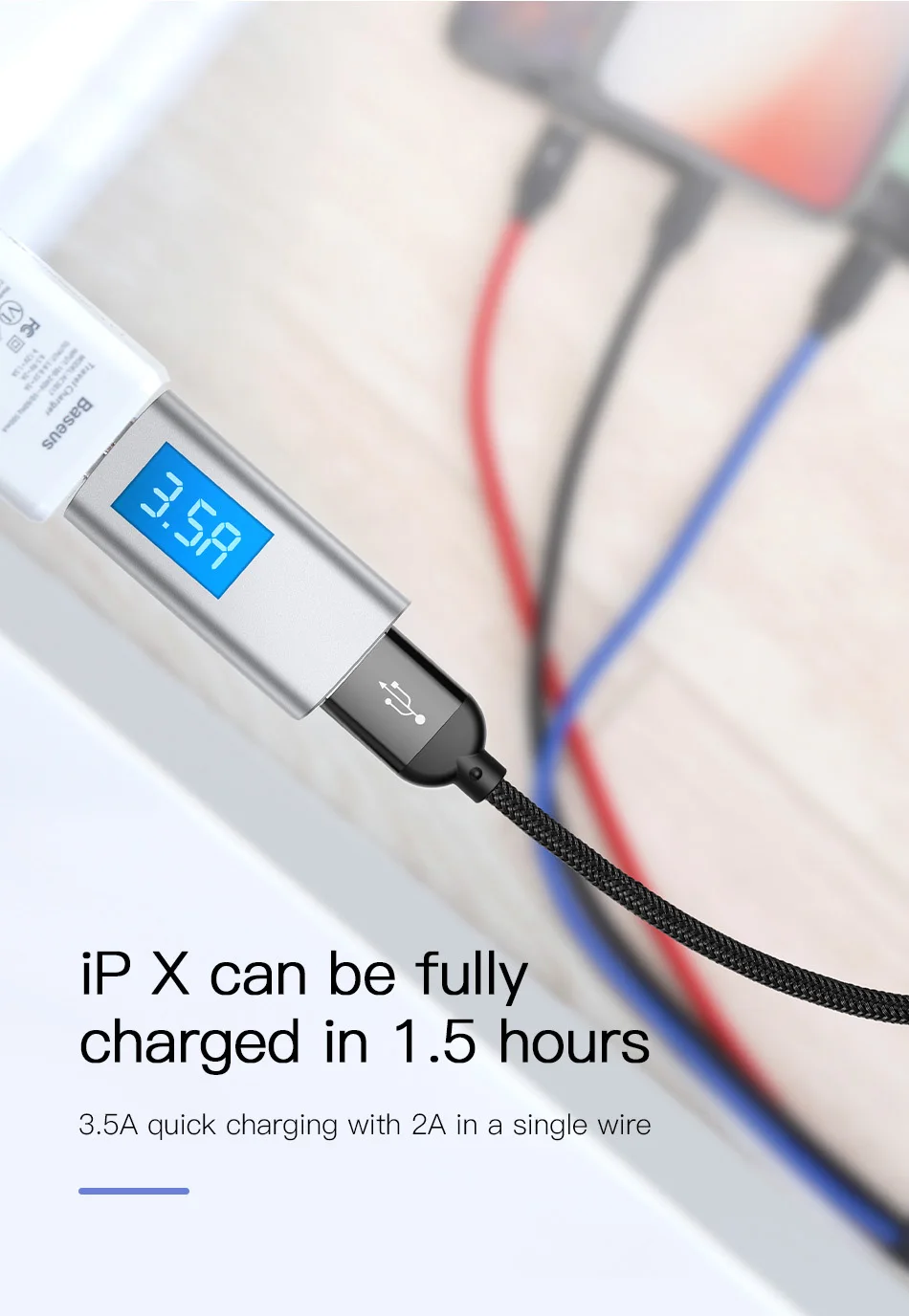 Baseus 3 в 1 мульти USB кабель системы освещения micro usb type c кабель зарядное устройство для iPhone 8 samsung huawei xiaomi 9 Android