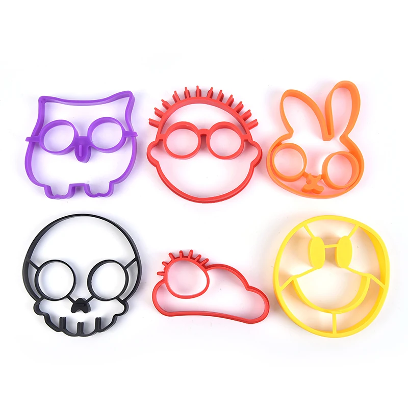 Funny Silicone Egg Rings Nonstick Omelette Egg Mold For DIY Breakfast Egg Fried Pancake Molds Rabbit Skull Kitchen Tools