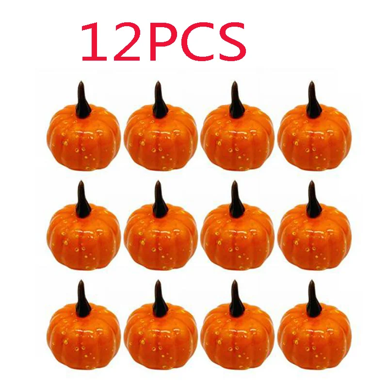 12pcs Orange День благодарения реалистичные искусственные DIY ремесло оранжевый белый тыквы для Хэллоуина осень Урожай День благодарения вечерние украшения - Цвет: 12pcs Orange