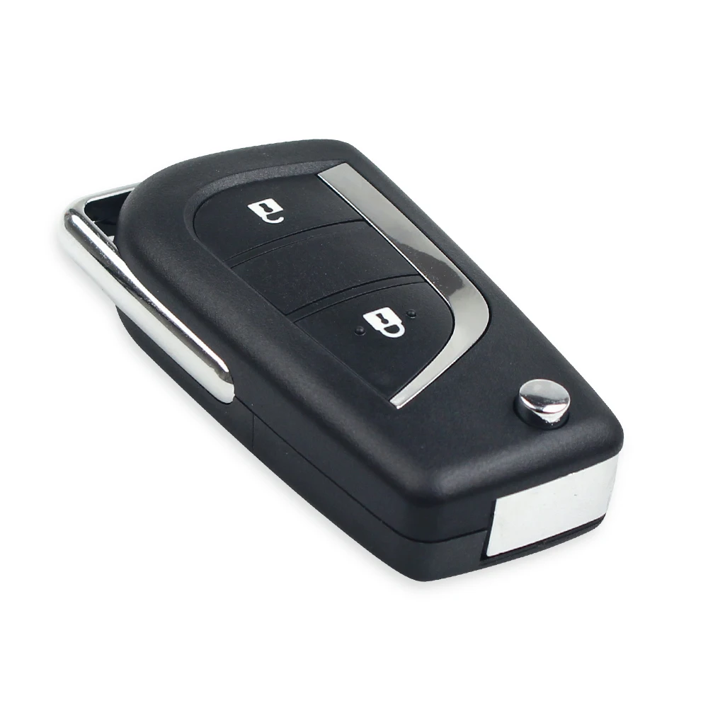 KEYYOU 2 кнопки флип складной пульт дистанционного ключа чехол для Toyota Corolla EX VIOS Автомобильный ключ чехол Uncut TOY48 лезвие на замену