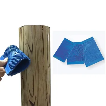 

Wood Graining paint scraper Hand-held Empaistic imitation Rubber pattern stamp For Wall Painting Decor 3D Wooden Grain Art Tool