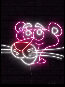 

Neon Sign For Panther beauty pink Lamp real glass tubes neon bulbs sign resterant decorate light DISPLAY Impact Attract light