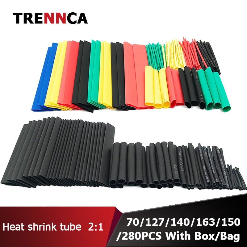 

Multicolor Polyolefin Heat Shrink Tube kits Insulation Sleeving termoretractil Assorted Cable Sleeve Sleeving heat shrink tubing