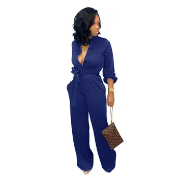 

Clothing V-neck Bodysuit Jumpsuits for Women 2019 Bodysuit European Style OL Jumpsuit Woman Long Sleeve Overall
