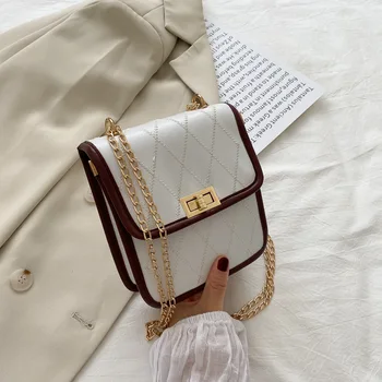

Fashion New handbags PU Small Bag 2020 New Style Fashion Summer Fashion Rhombus Chain Shoulder Bag Versatile Shoulder Bag Phone